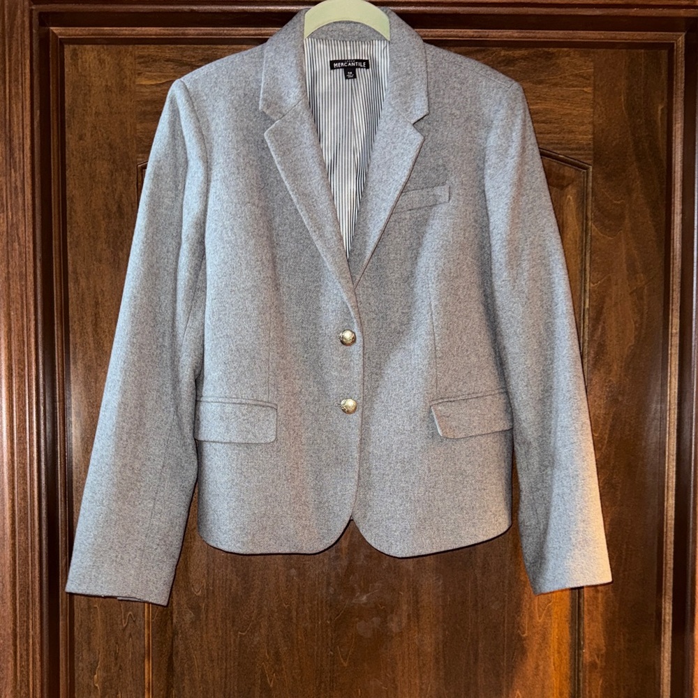 J. Crew Gray Blazer with Gold Buttons